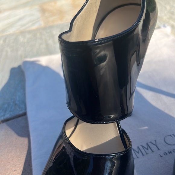 JIMMY CHOO MARY JANE PLATFORM SANDAL HEELS BLACK 8 - Picture 11 of 16